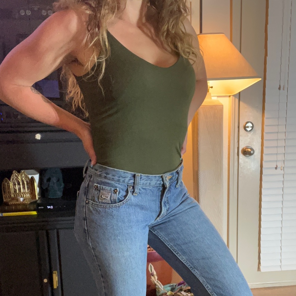 Green Spaghetti Strap Bodysuit